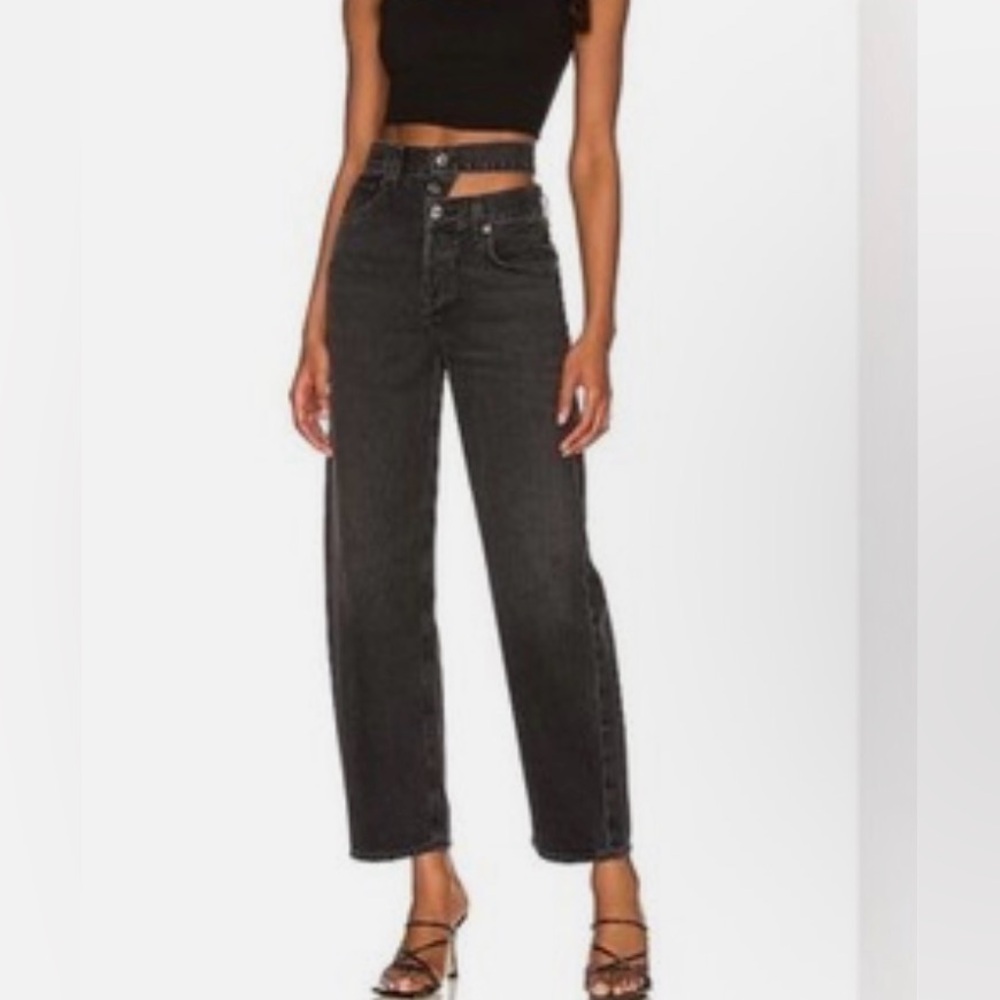 Agolde Black Broken Waistband Jeans
